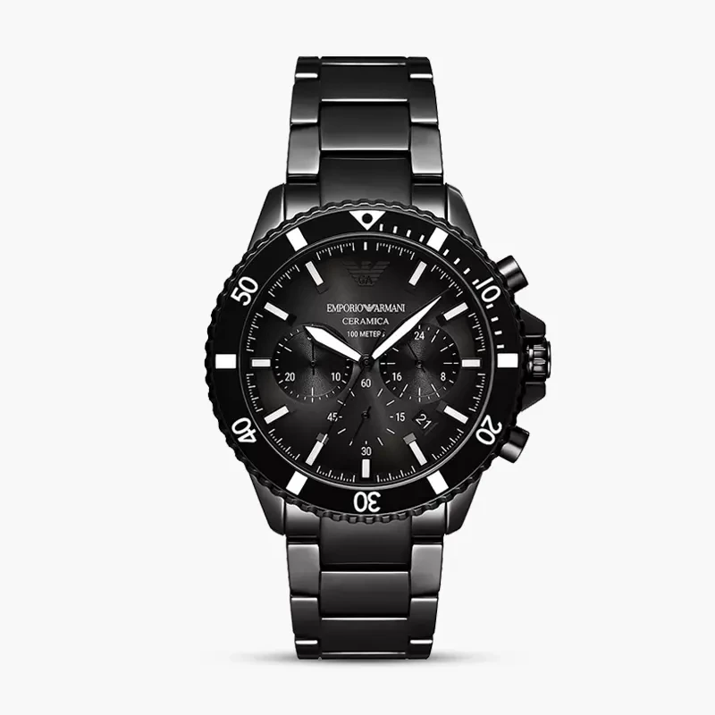 Emporio Armani World Explorer Chronograph Black Dial Men's Watch | AR70010