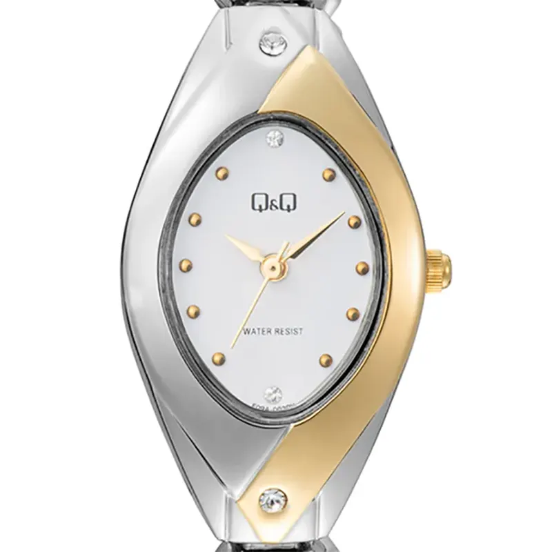 Q&Q F09A-002PY White Dial Two-tone Ladies Watch