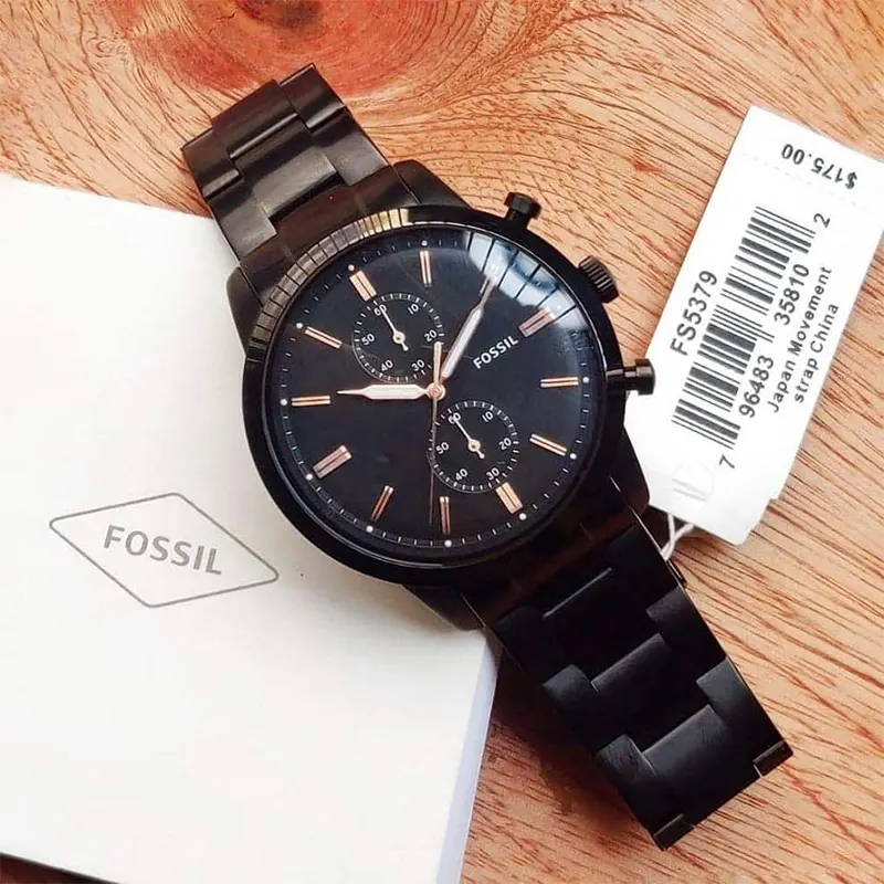 Fossil 44 Townsman Chronograph Black Dial Men's Watch | FS5379