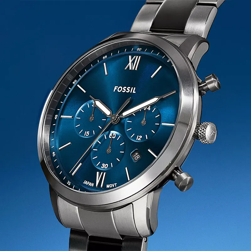 Fossil Neutra Chronograph Blue Dial Gunmetal Men's Watch | FS6111