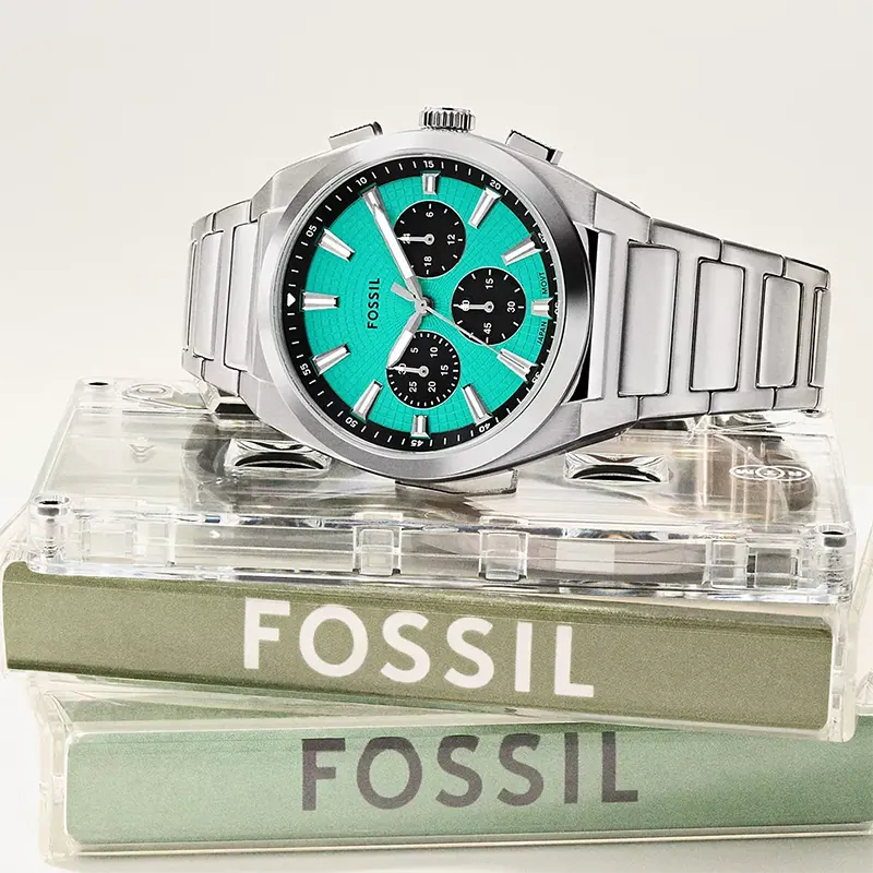 Fossil Everett Chronograph Vivid Turquoise Panda Dial Men’s Watch | FS6117