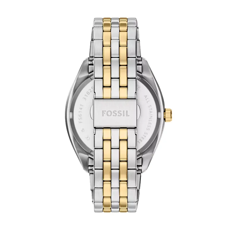 Fossil Campbell Day-Date Blue Dial Two-Tone Men's Watch | FS6141