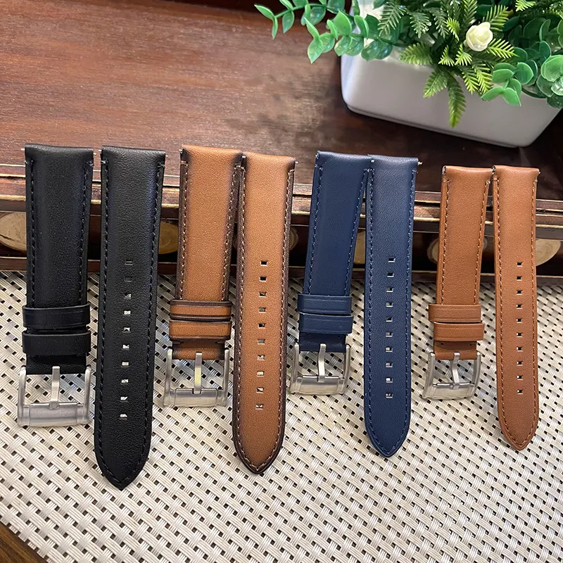 Fossil 24mm Black Genuine Leather Watch Strap