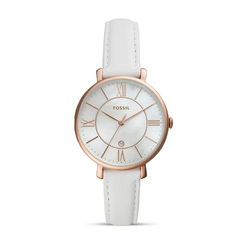 Fossil Jacqueline MOP Dial White Leather Ladies Watch | ES4579