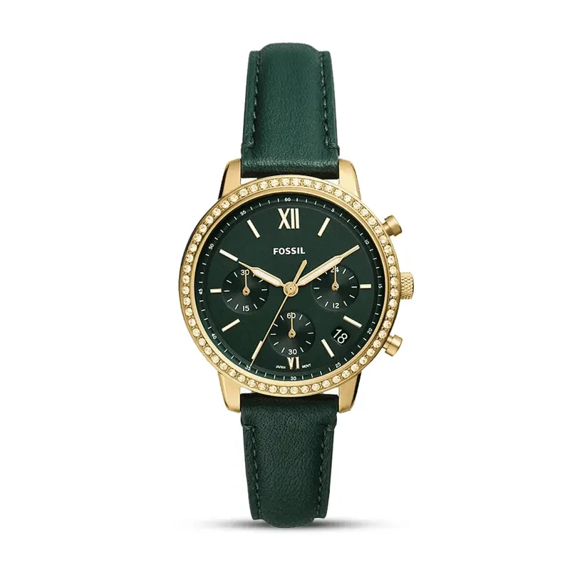 Fossil Neutra Chronograph Green Dial Leather Ladies Watch | ES5239