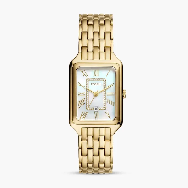 Fossil Raquel Date White MOP Dial Gold-tone Ladies Watch | ES5304