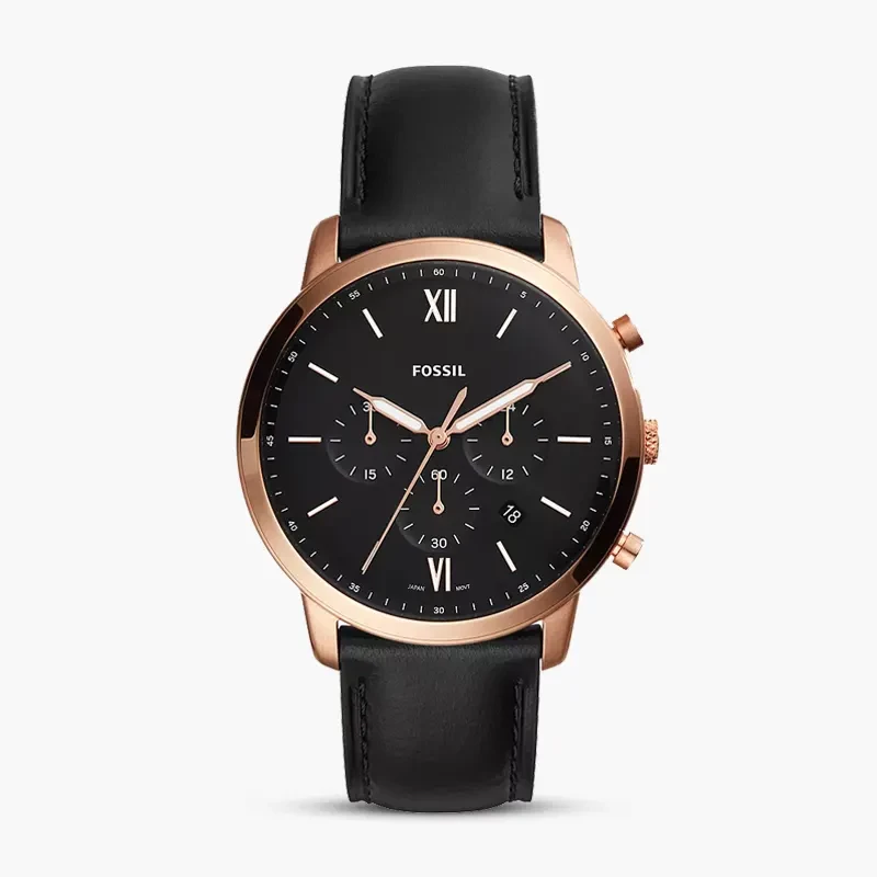 Fossil Neutra Chronograph Black Leather Men's Watch FS5381