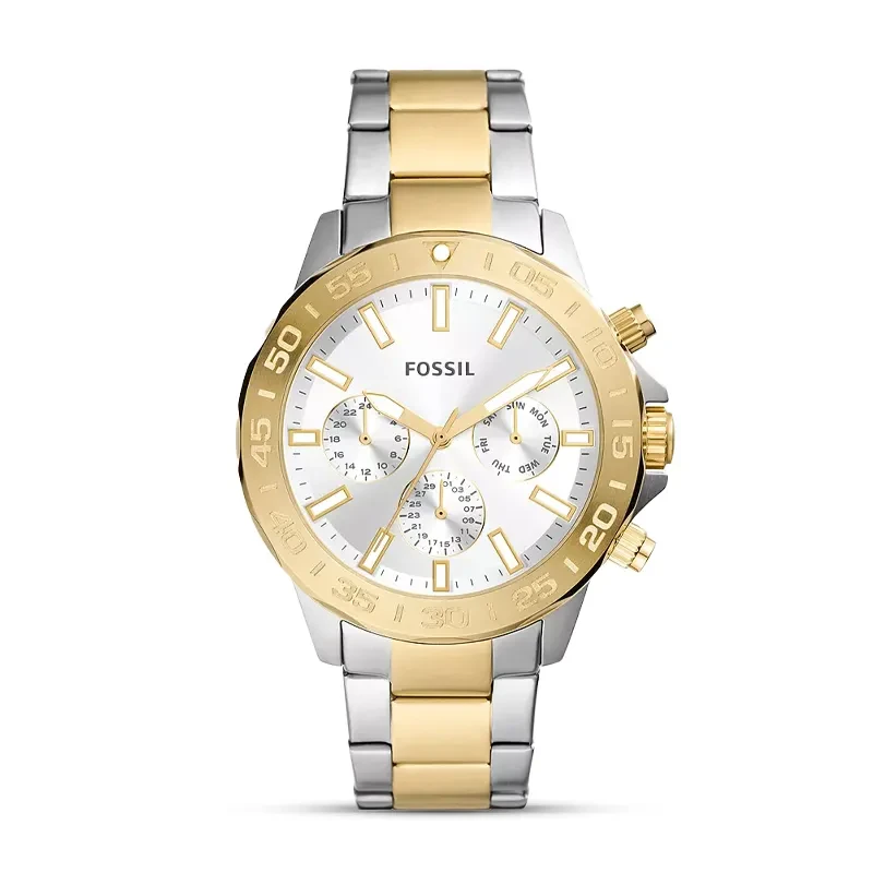 Fossil Bannon Silver Dial Two-Tone Men's Watch | BQ2707