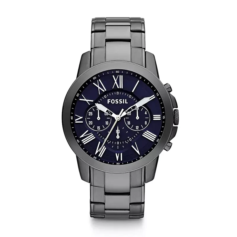 Fossil Grant Chronograph Blue Dial Smoke Men's Watch | FS4831