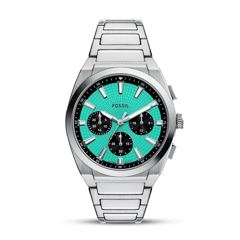 Fossil Everett Chronograph Vivid Turquoise Panda Dial Men’s Watch | FS6117