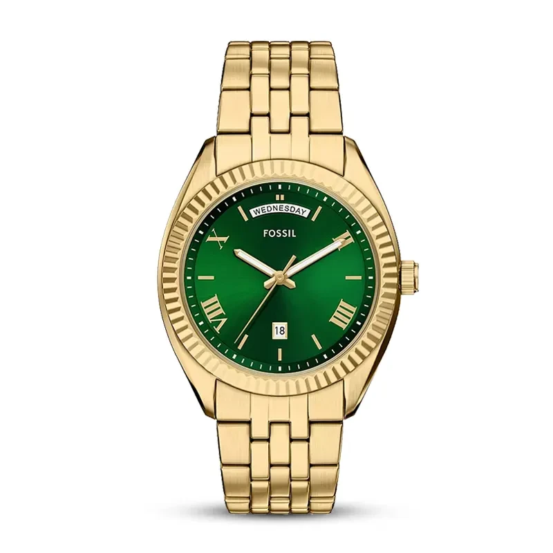 Fossil Campbell Green Dial Gold-Tone Men's Watch | FS6142