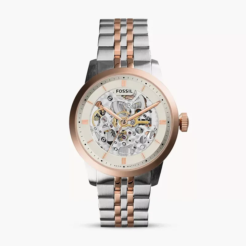 Fossil Townsman Automatic Beige Skeleton Dial Men's Watch | ME3075