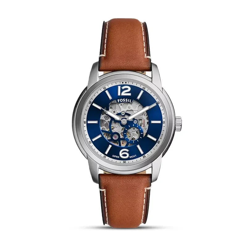 Fossil Heritage Automatic Blue Skeleton Dial Men's Watch | ME3263