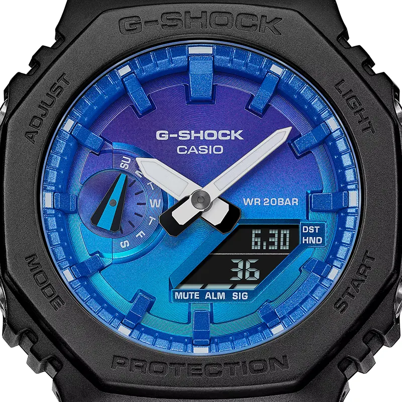 Casio G-Shock GA-2100FL-1A Glowing Flames of Blues Dial Men's Watch
