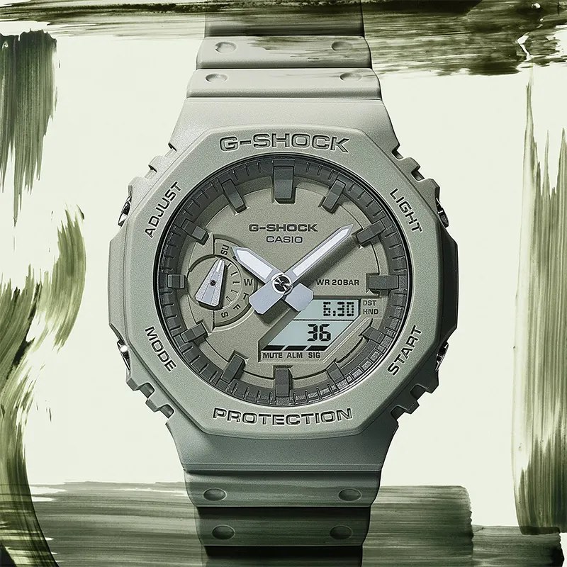 Casio G-Shock Inspired By Nature Colors Green Carbon Core Men’s Watch | GA-2100NC-3A