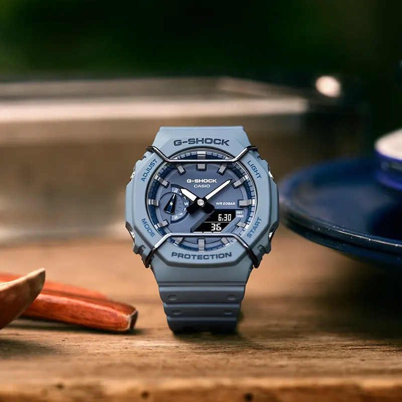 Casio G-Shock Metallic Face Protectors Light Blue Men's Watch | GA-2100PT-2A
