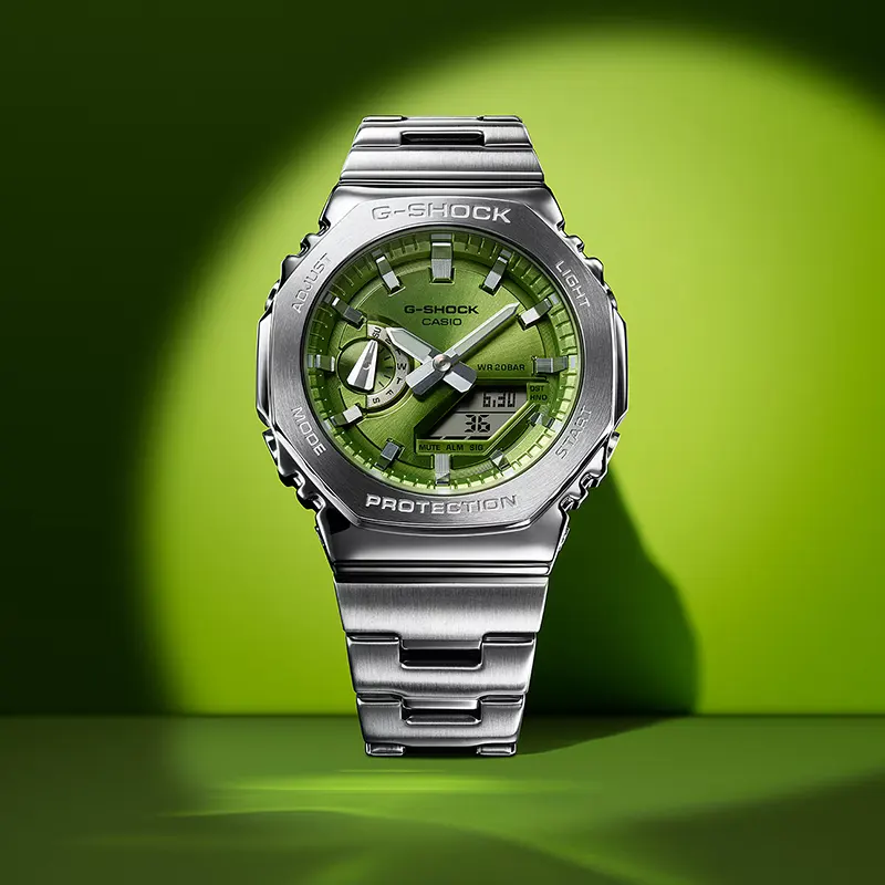 Casio G-Shock GM-2110D-3A G-Steel Green Dial Men's Watch
