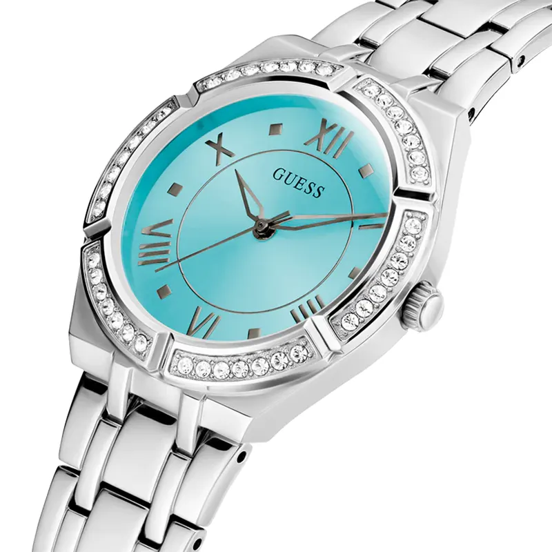 Guess Cosmo Aqua Dial Silver-Tone Ladies Watch | GW0033L7