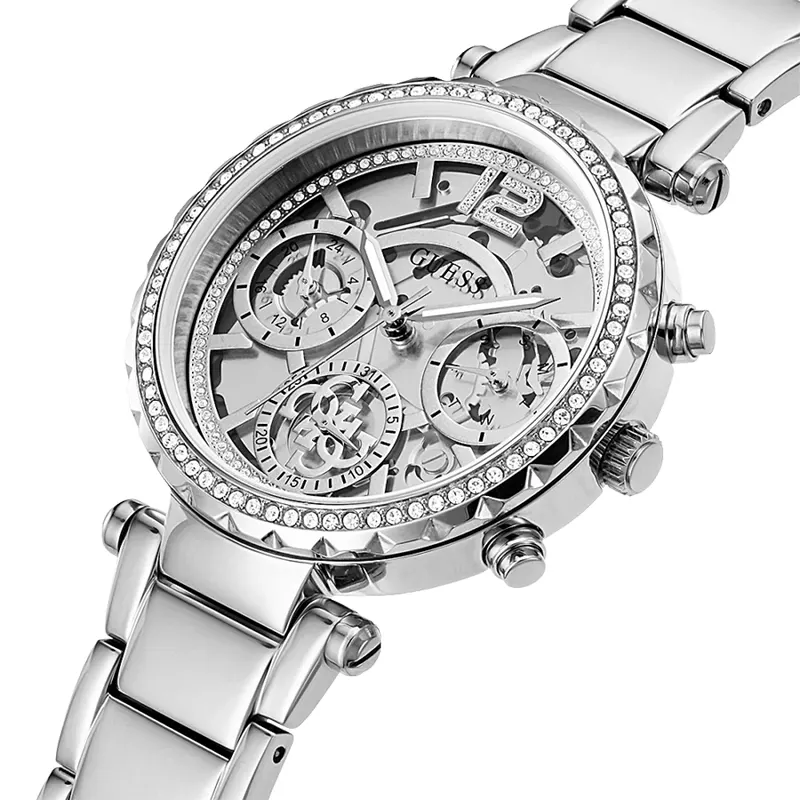 Guess Solstice Silver-tone Clear Dial Ladies Watch | GW0403L1