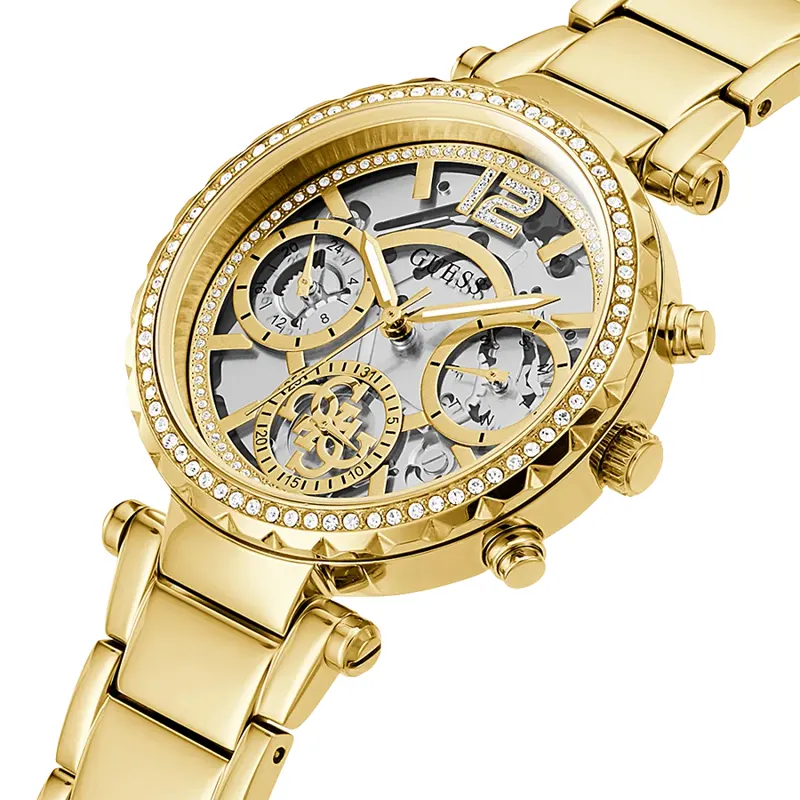 Guess Solstice Clear Dial Gold-tone Ladies Watch | GW0403L2
