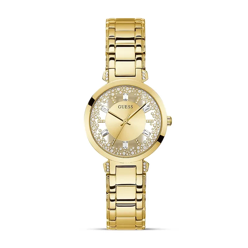 Guess Crystal Clear Champagne Dial Ladies Watch | GW0470L2