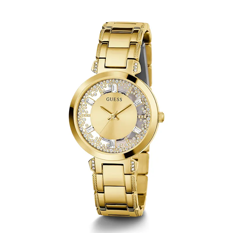 Guess Crystal Clear Champagne Dial Ladies Watch | GW0470L2