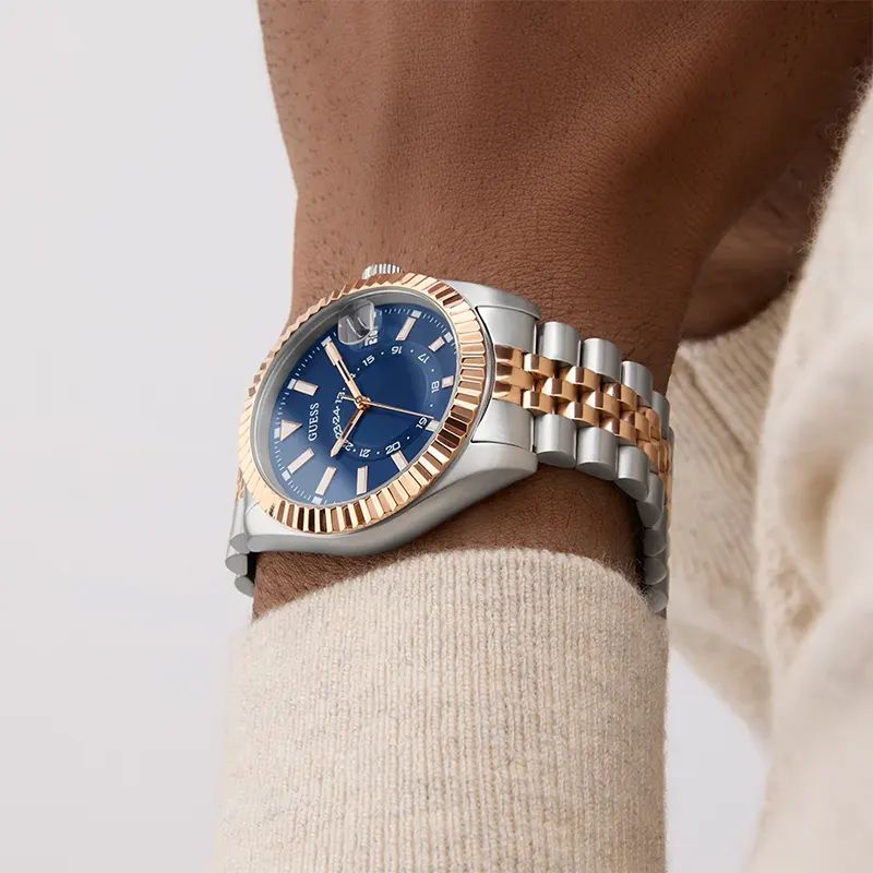Guess Jaden Blue Dial Two-Tone Men’s Watch | GW0977G5