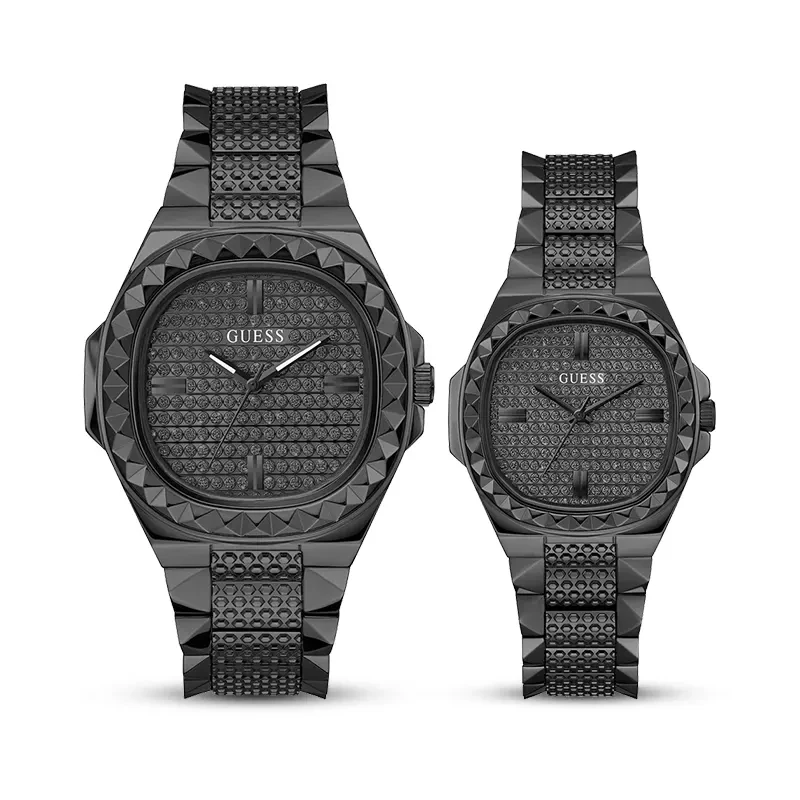 Guess Rebel Black Dial Couple Watch | GW0622G2/GW0601L2