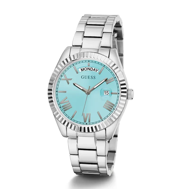 Guess Connoisseur Day/Date Aqua Blue Dial Ladies Watch | GW0308L4