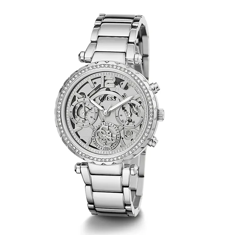 Guess Solstice Silver-tone Clear Dial Ladies Watch | GW0403L1