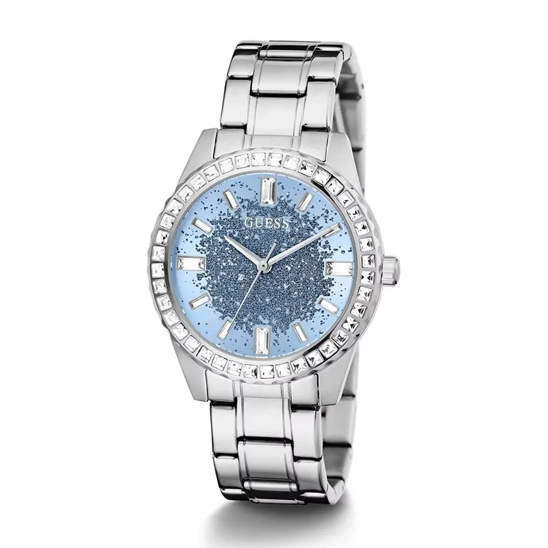 Guess Glitter Burst Dial Silver-Tone Ladies Watch | GW0405L1