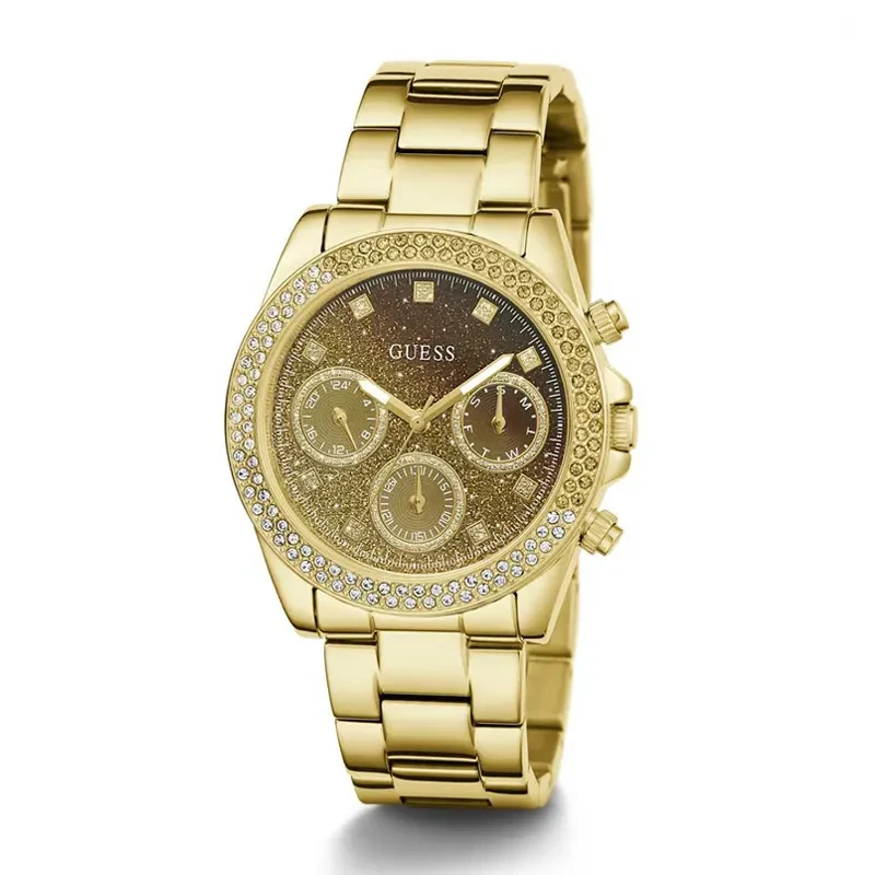 Guess Sol Multifunction Champagne Dial Gold-Tone Ladies Watch | GW0483L2