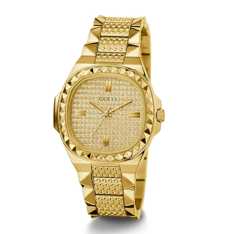 Guess Rebellious Gold-tone Champagne Dial Ladies Watch | GW0601L1