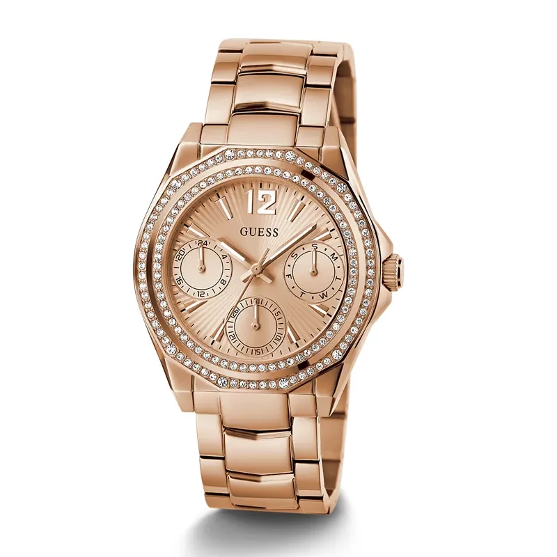 Guess Ritzy Rose Gold-tone Rose Dial Ladies Watch | GW0685L3