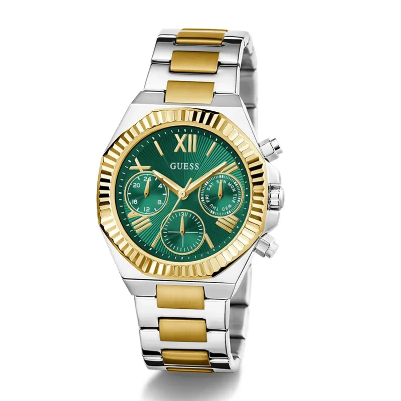 Guess Equality Green Dial Two-tone Ladies Watch | GW0769L4