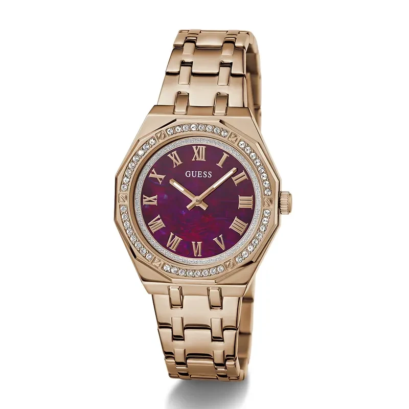 Guess Desire Purple Dial Rose Gold-Tone Ladies Watch | GW0770L3