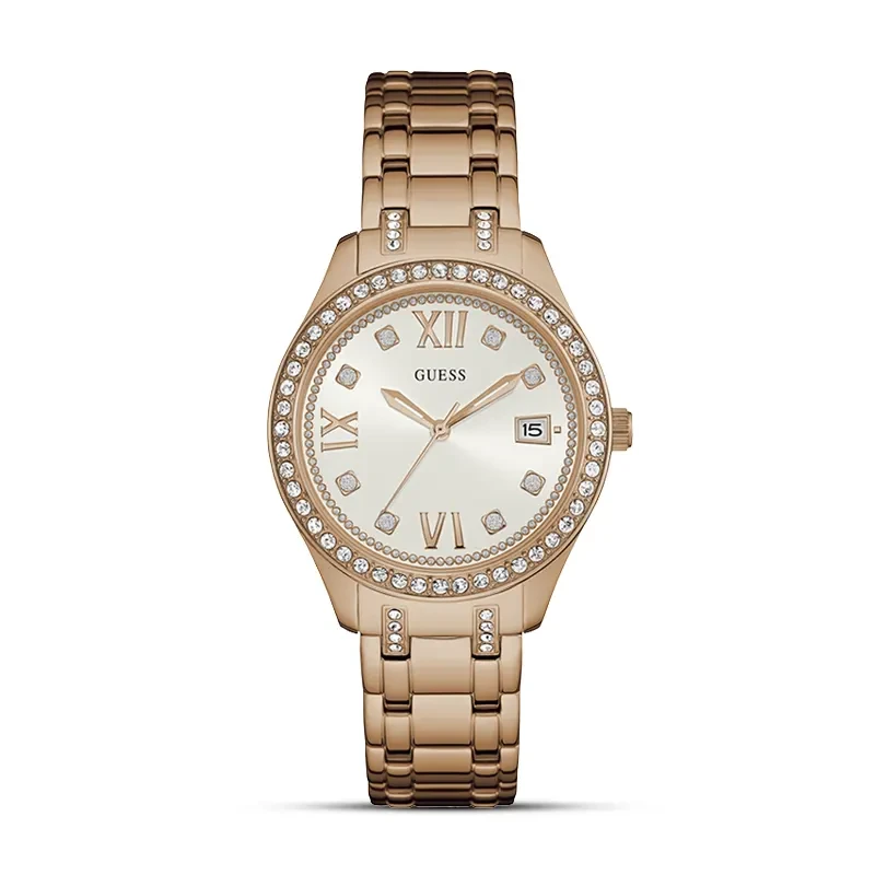Guess Anna White Dial Rose Gold-tone Ladies Watch | W0848L3