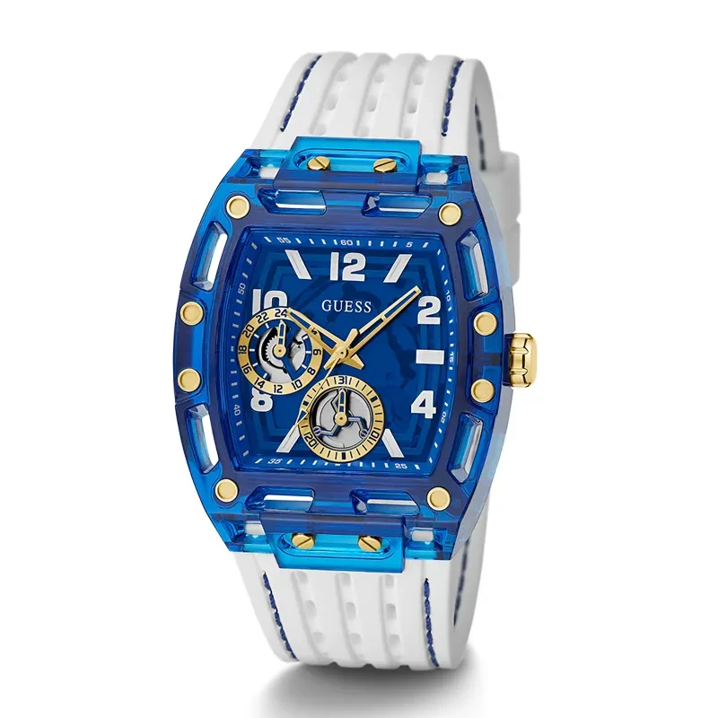 Guess Phoenix Multi-Function Blue Skeleton Dial Men’s Watch | GW0499G6
