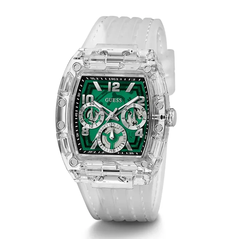 Guess Phoenix Multi-Function Green Skeleton Dial Men’s Watch | GW0499G8