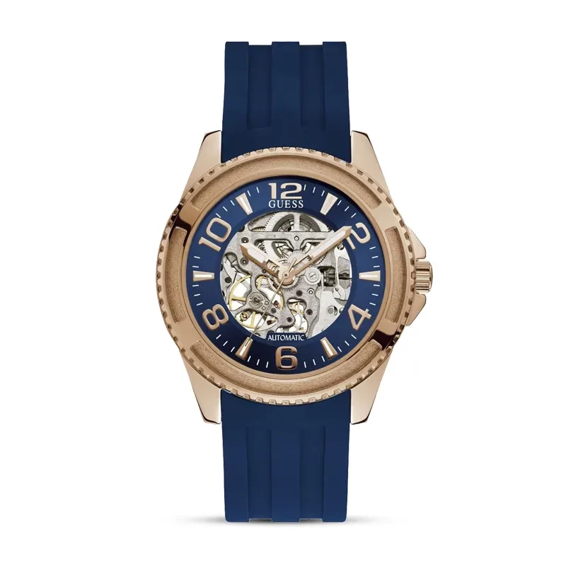 Guess Elite Automatic Skeleton Blue Dial Men’s Watch | W1178G3