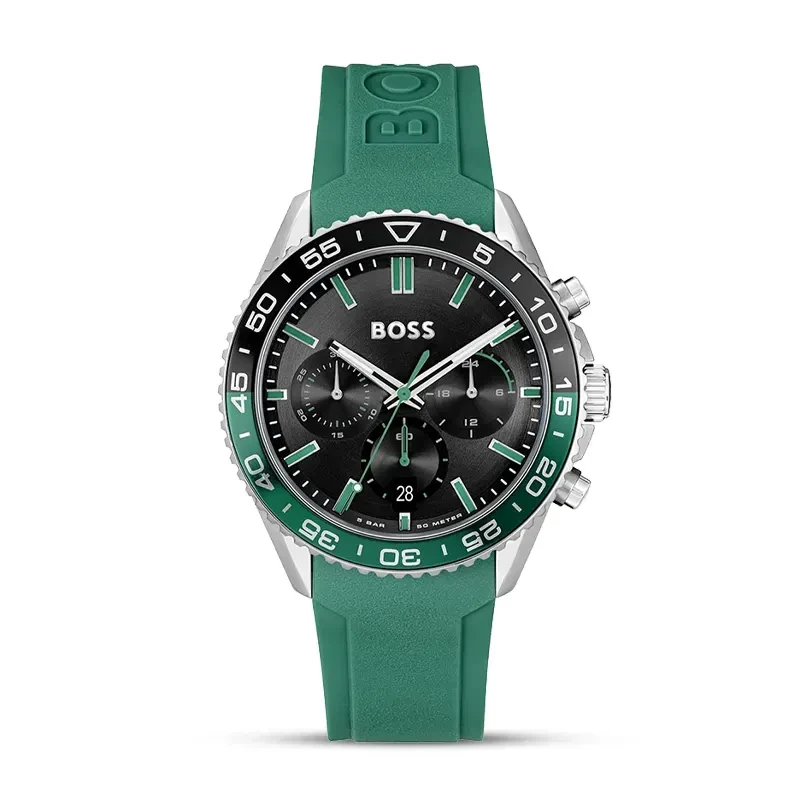 Hugo Boss Runner Chronograph Black Dial Silicone Men's Watch | 1514246