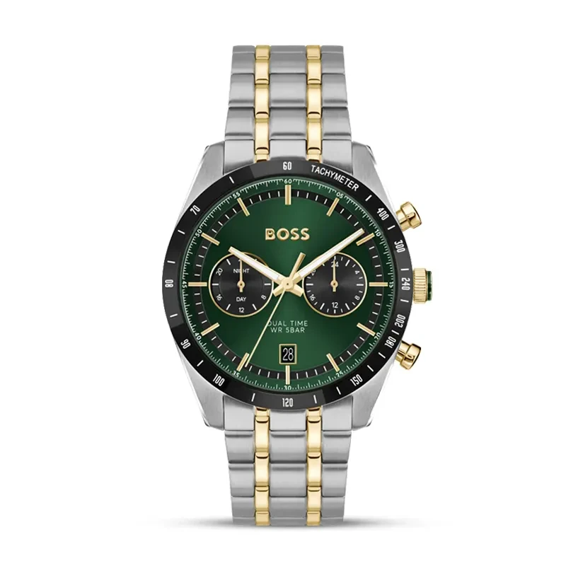 Hugo Boss Tourmaster Dual Time Green Dial Men's Watch | 1514287