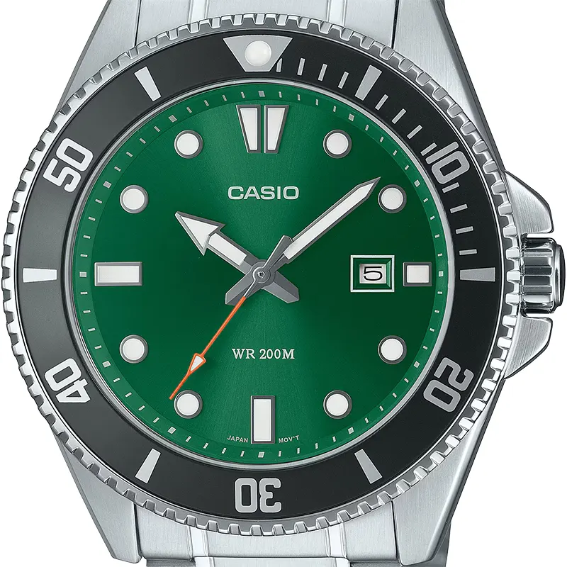 Casio Duro Diver's 200M Green Dial Men's Watch | MDV-107D-3A2V
