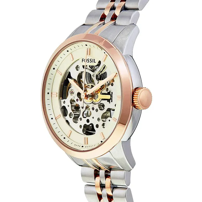 Fossil Townsman Automatic Beige Skeleton Dial Men's Watch | ME3075