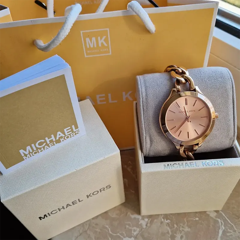 Michael Kors Slim Runway Twist Rose Dial Ladies Watch | MK3223