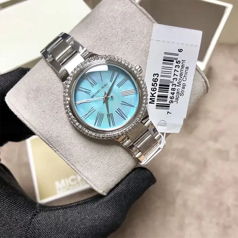 Michael Kors Taryn Blue Dial Pave Bezel Ladies Watch | MK6563