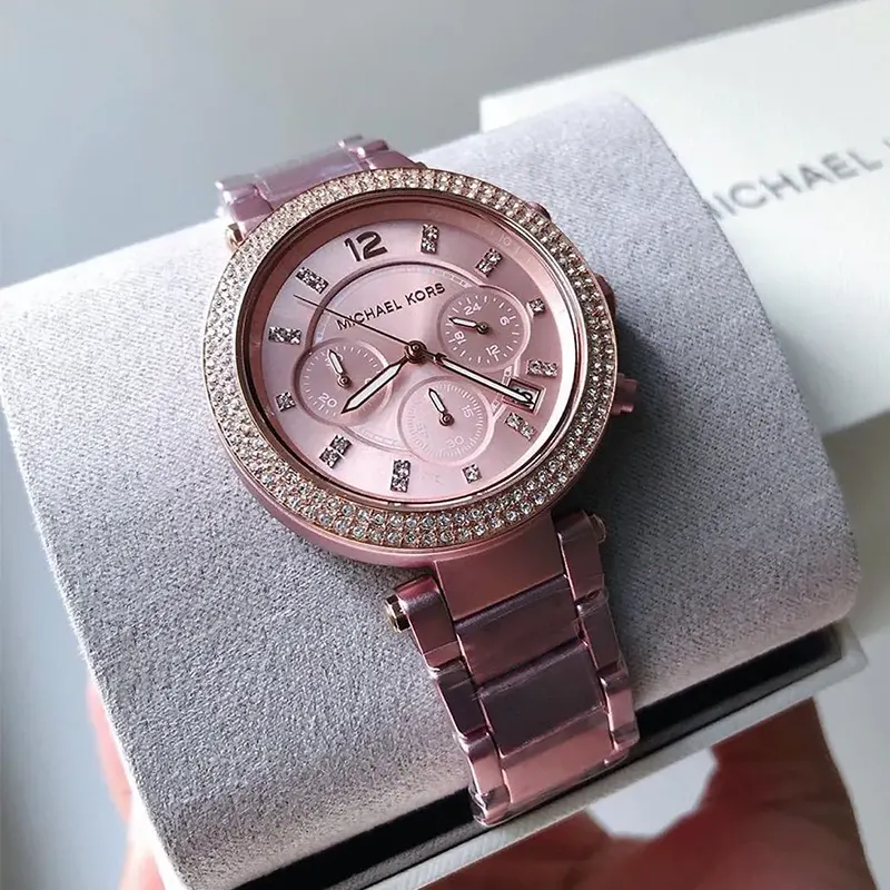 Michael Kors Parker Pink Dial Pink Ladies Watch | MK6806