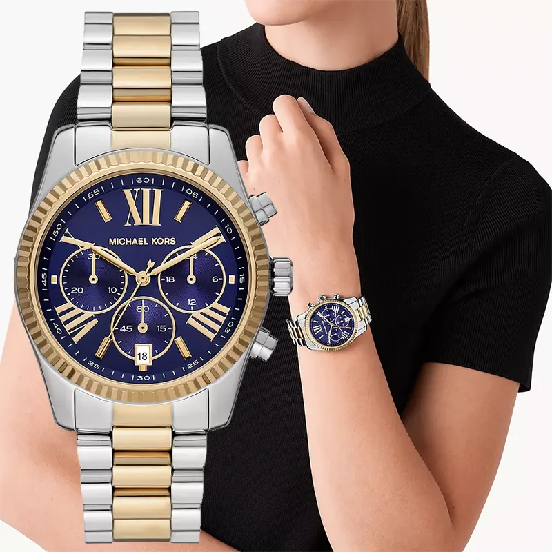 Michael Kors Lexington Chronograph Blue Dial Ladies Watch | MK7218