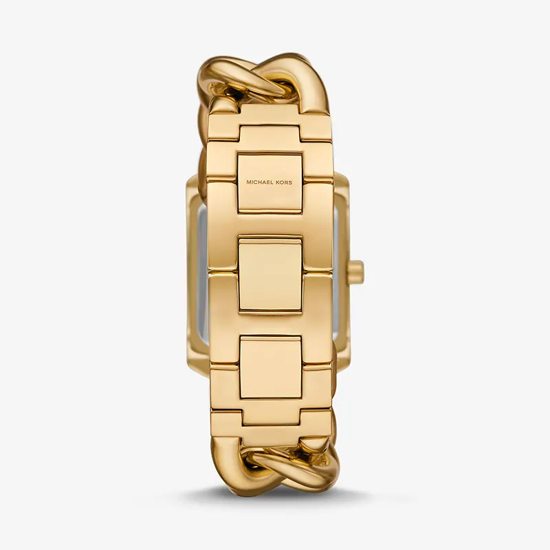 Michael Kors Oversized Emery Pavé Gold-Tone Curb Link Ladies Watch | MK7300