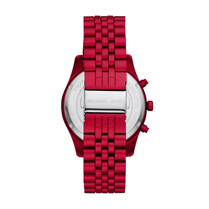 Michael Kors Lexington Chronograph Red Aluminium Watch | MK8814